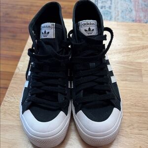 adidas Black and White High-Top Canvas Sneakers****Sold